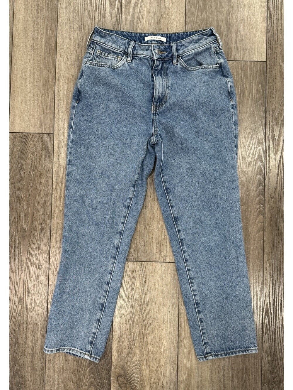 PacSun Jeans Womens Size 26s Mom Taper High Waist Classic Heavyweight Blue Denim